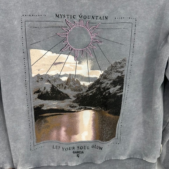 Garcia sweater women's size XS gray mountains Netherlands Let Your Soul Glow - Picture 2 of 9